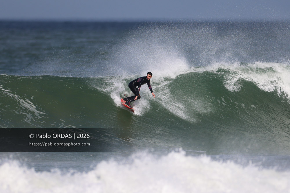 Mikel Moraiz, pendant la session du 2 mars 2026 à Anglet, France (Photo Pablo ORDAS)
