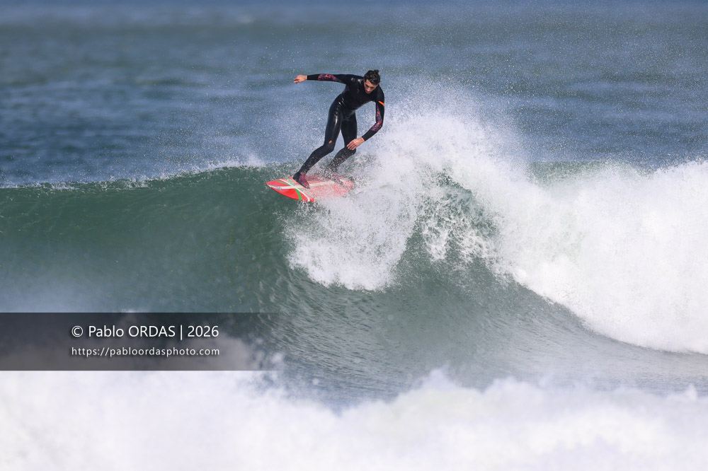 Mikel Moraiz, pendant la session du 2 mars 2026 à Anglet, France (Photo Pablo ORDAS)