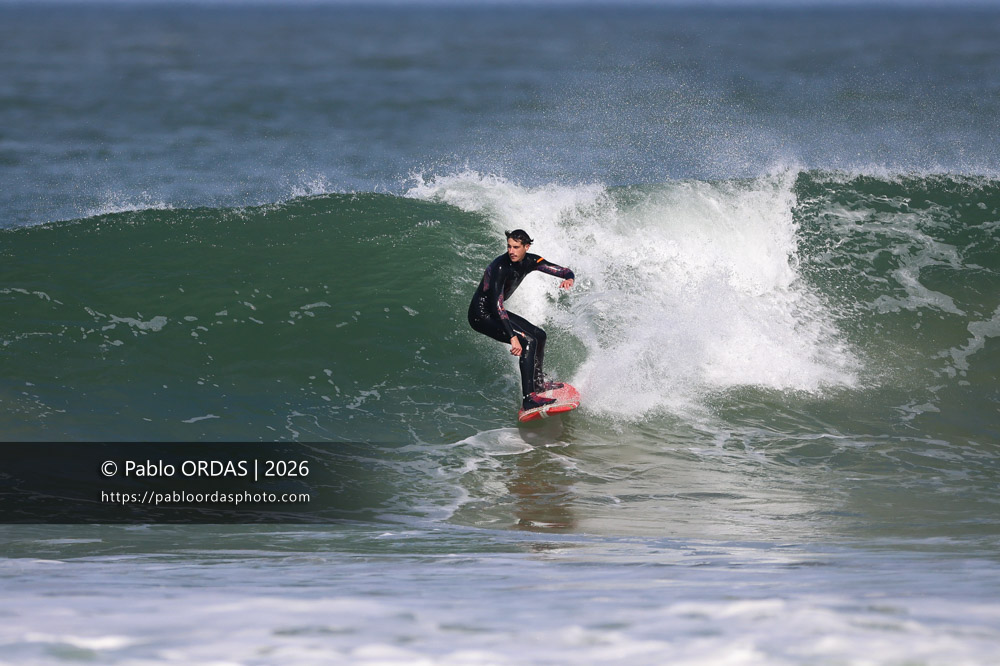 Mikel Moraiz, pendant la session du 2 mars 2026 à Anglet, France (Photo Pablo ORDAS)