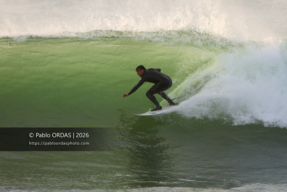 Tom Juniver, pendant la session du 2 mars 2026 à Anglet, France (Photo Pablo ORDAS)