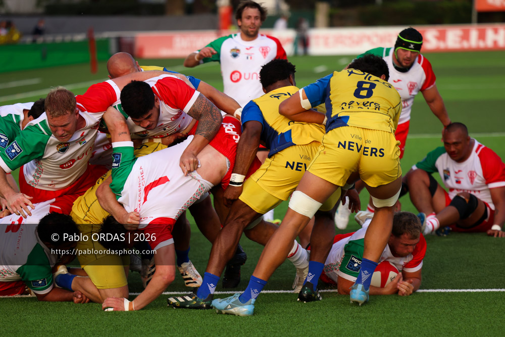 Clément Martinez, lors du match de Pro D2 entre le Biarritz olympique et Nevers, le 10 avril 2026 au stade Aguiléra de Biarritz, France (Photo Pablo ORDAS)