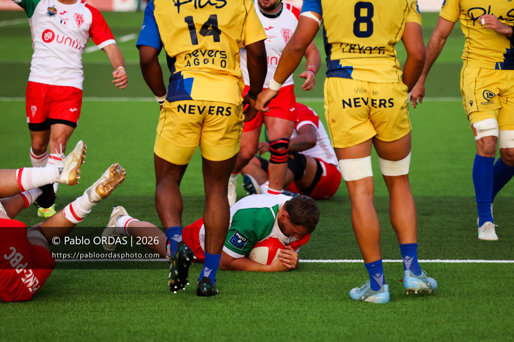 Clément Martinez, lors du match de Pro D2 entre le Biarritz olympique et Nevers, le 10 avril 2026 au stade Aguiléra de Biarritz, France (Photo Pablo ORDAS)