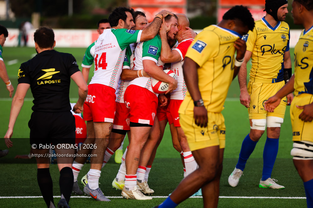 Clément Martinez, lors du match de Pro D2 entre le Biarritz olympique et Nevers, le 10 avril 2026 au stade Aguiléra de Biarritz, France (Photo Pablo ORDAS)