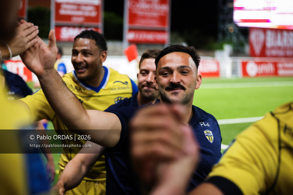 Yanis Brillant, lors du match de Pro D2 entre le Biarritz olympique et Nevers, le 10 avril 2026 au stade Aguiléra de Biarritz, France (Photo Pablo ORDAS)