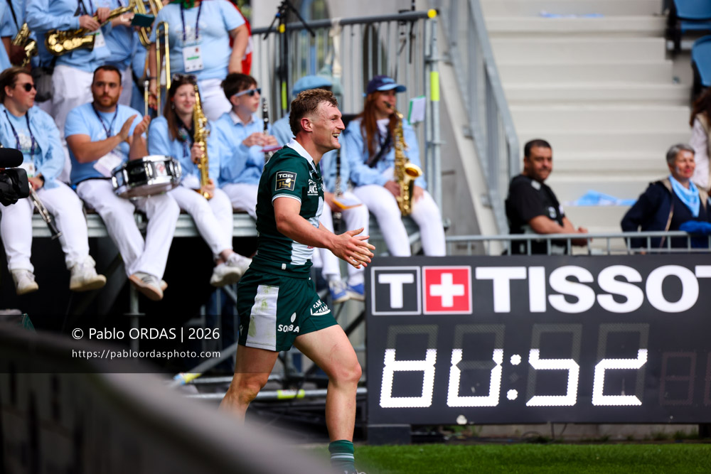 Emilien Gailleton, lors du match de Top 14 entre l'Aviron bayonnais et la Section paloise, le 18 avril 2026 au stade Jean Dauger de Bayonne, France (Photo Pablo ORDAS)