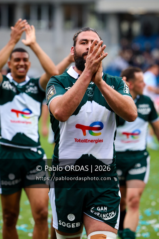 Rémi Picquette, lors du match de Top 14 entre l'Aviron bayonnais et la Section paloise, le 18 avril 2026 au stade Jean Dauger de Bayonne, France (Photo Pablo ORDAS)