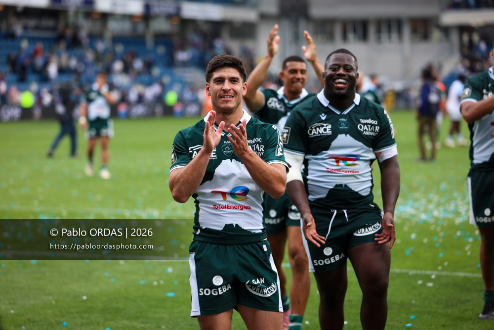 Thibault Daubagna, lors du match de Top 14 entre l'Aviron bayonnais et la Section paloise, le 18 avril 2026 au stade Jean Dauger de Bayonne, France (Photo Pablo ORDAS)