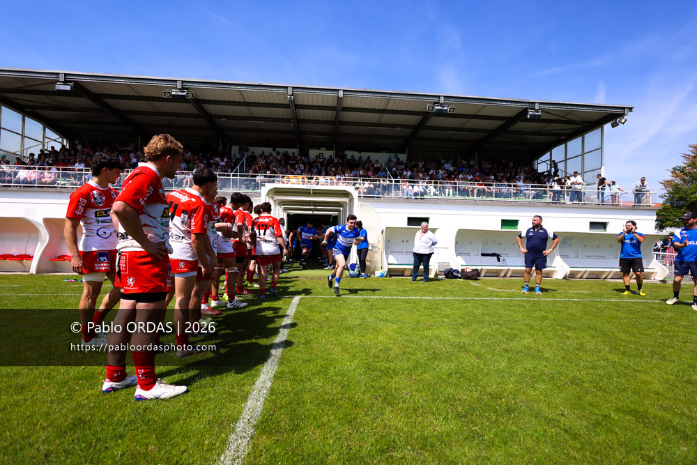 Bixente Layan, lors du match de Nationale 2 entre l'Anglet olympique et Mauléon, le 19 avril 2026 au stade Saint-Jean d'Anglet, France (Photo Pablo ORDAS)