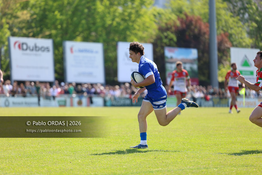 Johane Idiart, lors du match de Nationale 2 entre l'Anglet olympique et Mauléon, le 19 avril 2026 au stade Saint-Jean d'Anglet, France (Photo Pablo ORDAS)