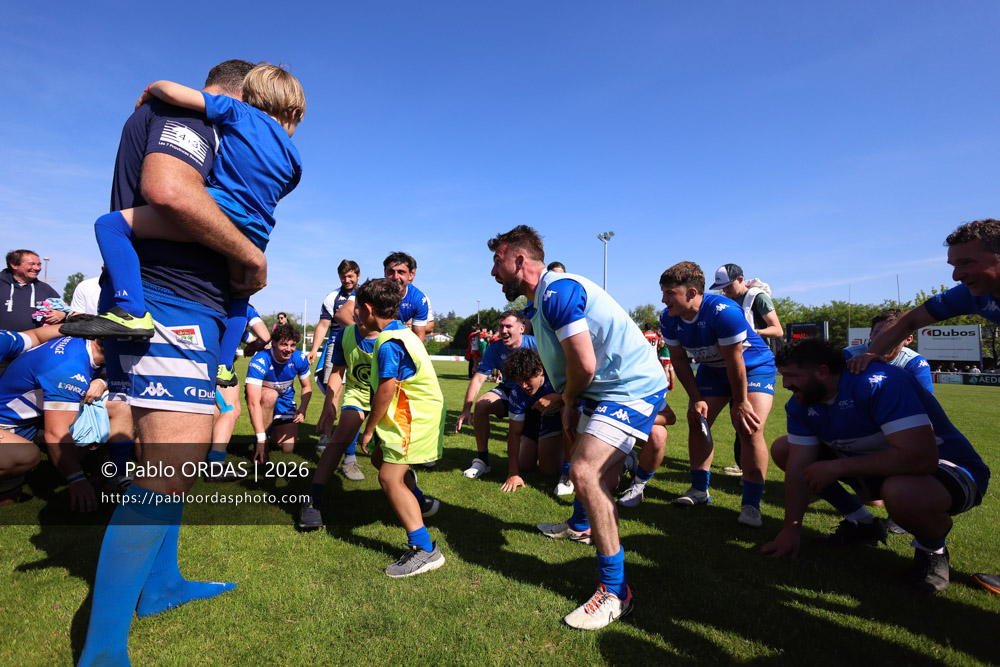 Bastien Fischer, lors du match de Nationale 2 entre l'Anglet olympique et Mauléon, le 19 avril 2026 au stade Saint-Jean d'Anglet, France (Photo Pablo ORDAS)