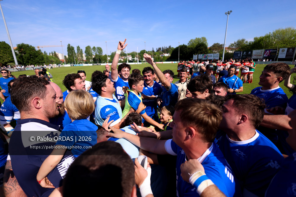 Eliot August, lors du match de Nationale 2 entre l'Anglet olympique et Mauléon, le 19 avril 2026 au stade Saint-Jean d'Anglet, France (Photo Pablo ORDAS)