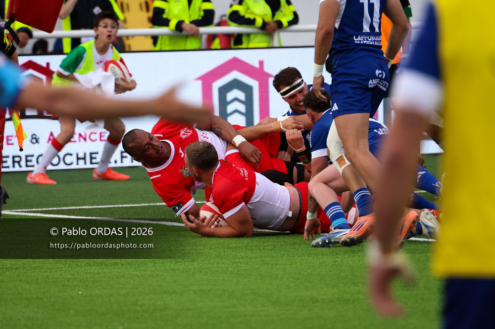 Clément Martinez, lors du match de Pro D2 entre le Biarritz olympique et Colomiers, le 24 avril 2026 au stade Aguiléra de Biarritz, France (Photo Pablo ORDAS)