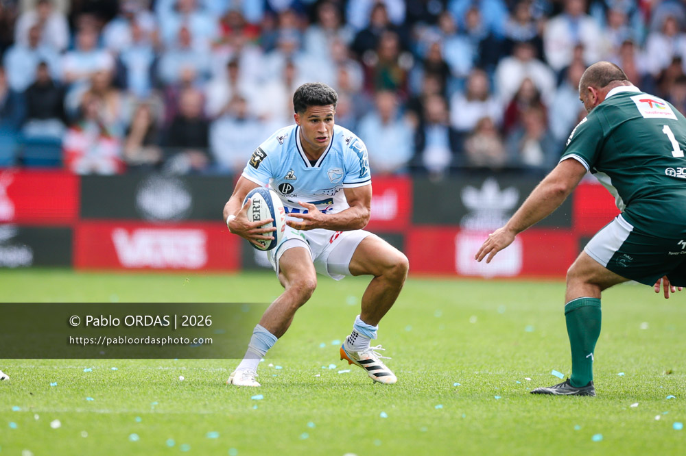 Tom Spring, lors du match de Top 14 entre l'Aviron bayonnais et la Section paloise, le 18 avril 2026 au stade Jean Dauger de Bayonne, France (Photo Pablo ORDAS)