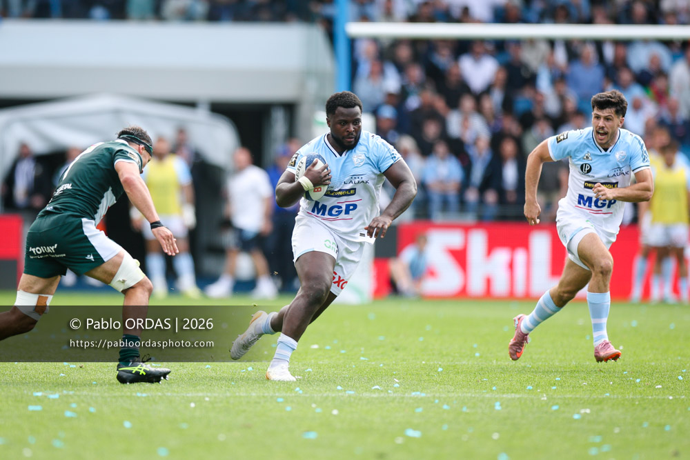 Andy Bordelai, lors du match de Top 14 entre l'Aviron bayonnais et la Section paloise, le 18 avril 2026 au stade Jean Dauger de Bayonne, France (Photo Pablo ORDAS)