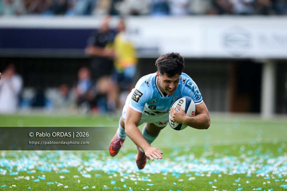 Yohan Orabé, lors du match de Top 14 entre l'Aviron bayonnais et la Section paloise, le 18 avril 2026 au stade Jean Dauger de Bayonne, France (Photo Pablo ORDAS)