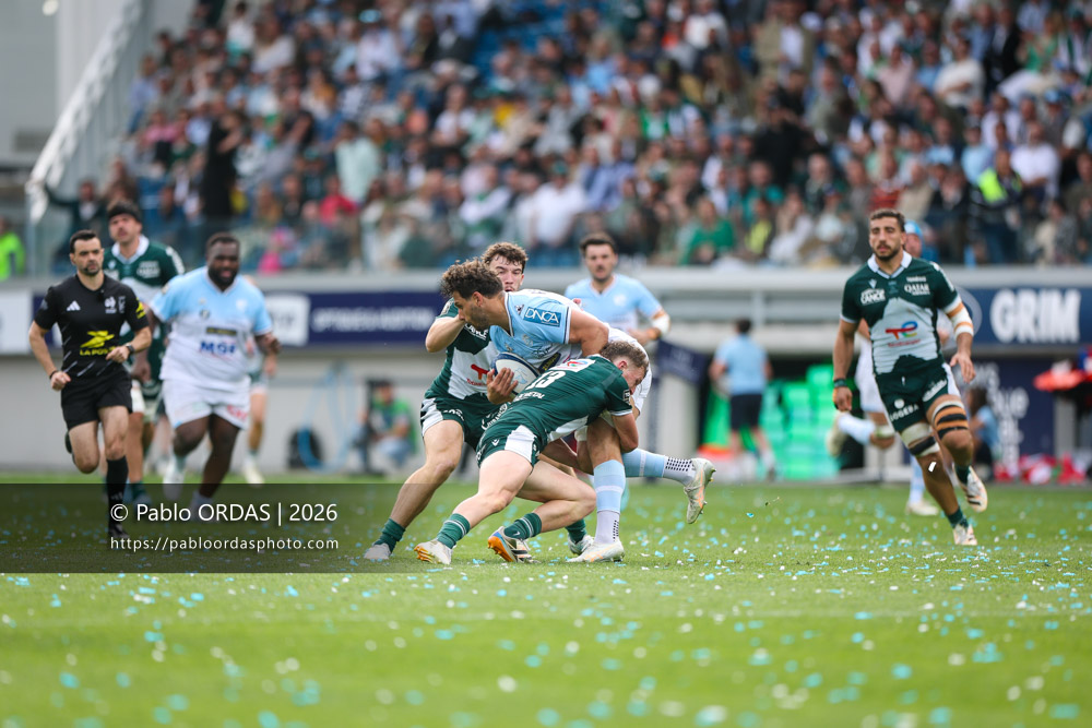 Alexandre Fischer, lors du match de Top 14 entre l'Aviron bayonnais et la Section paloise, le 18 avril 2026 au stade Jean Dauger de Bayonne, France (Photo Pablo ORDAS)