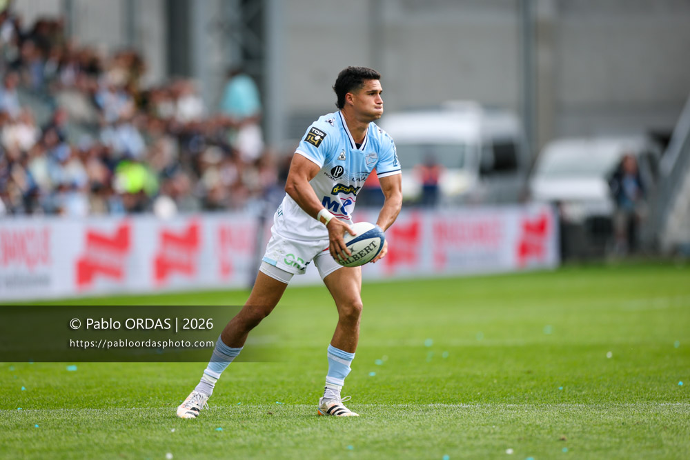 Tom Spring, lors du match de Top 14 entre l'Aviron bayonnais et la Section paloise, le 18 avril 2026 au stade Jean Dauger de Bayonne, France (Photo Pablo ORDAS)