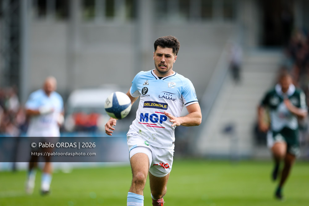 Yohan Orabé, lors du match de Top 14 entre l'Aviron bayonnais et la Section paloise, le 18 avril 2026 au stade Jean Dauger de Bayonne, France (Photo Pablo ORDAS)