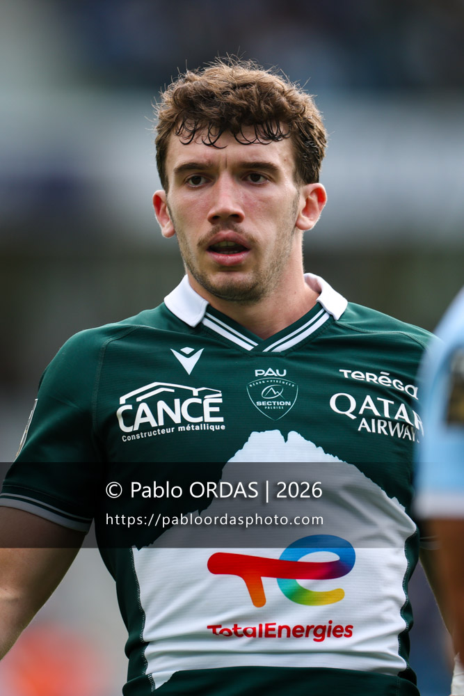 Fabien Brau-Boirie, lors du match de Top 14 entre l'Aviron bayonnais et la Section paloise, le 18 avril 2026 au stade Jean Dauger de Bayonne, France (Photo Pablo ORDAS)