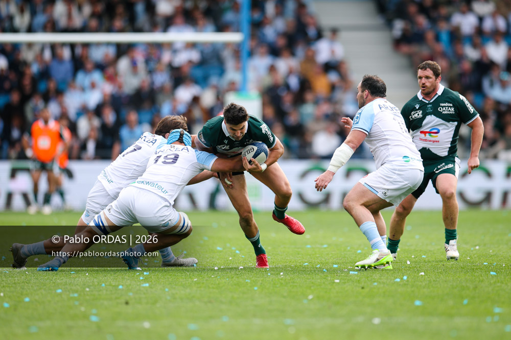 Jack Maddocks, lors du match de Top 14 entre l'Aviron bayonnais et la Section paloise, le 18 avril 2026 au stade Jean Dauger de Bayonne, France (Photo Pablo ORDAS)