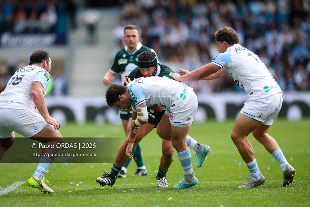 Beka Gorgadze, lors du match de Top 14 entre l'Aviron bayonnais et la Section paloise, le 18 avril 2026 au stade Jean Dauger de Bayonne, France (Photo Pablo ORDAS)