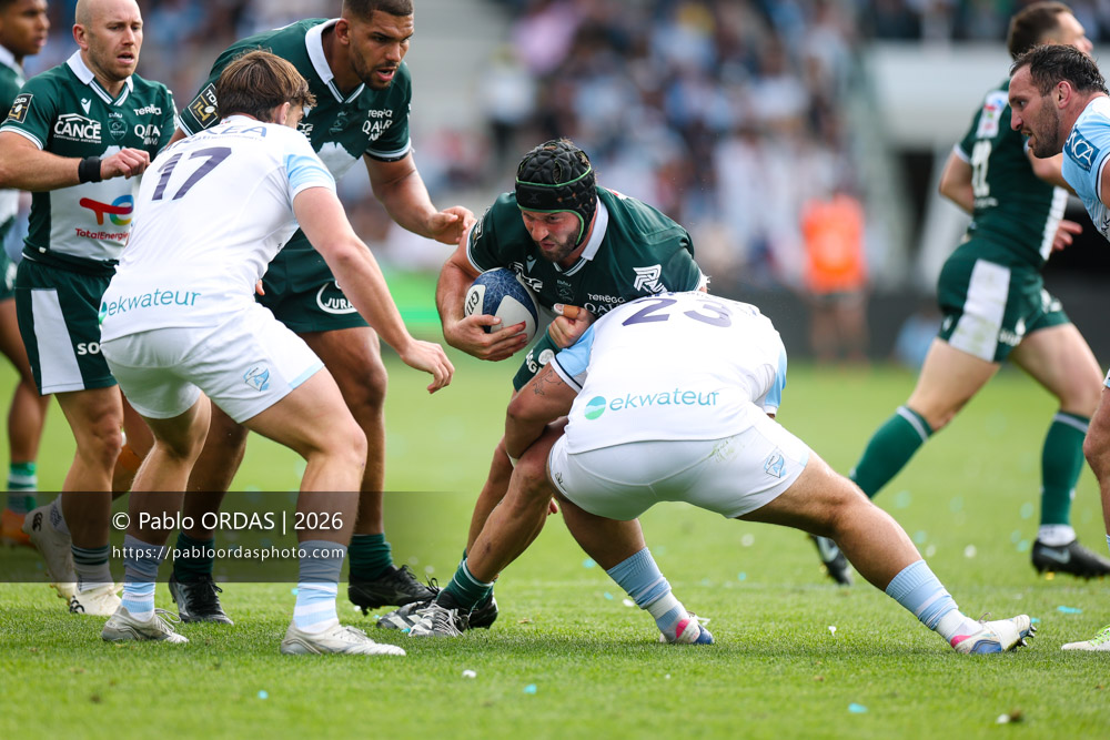 Beka Gorgadze, lors du match de Top 14 entre l'Aviron bayonnais et la Section paloise, le 18 avril 2026 au stade Jean Dauger de Bayonne, France (Photo Pablo ORDAS)