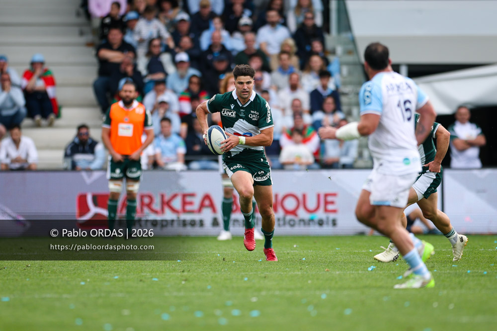 Jack Maddocks, lors du match de Top 14 entre l'Aviron bayonnais et la Section paloise, le 18 avril 2026 au stade Jean Dauger de Bayonne, France (Photo Pablo ORDAS)