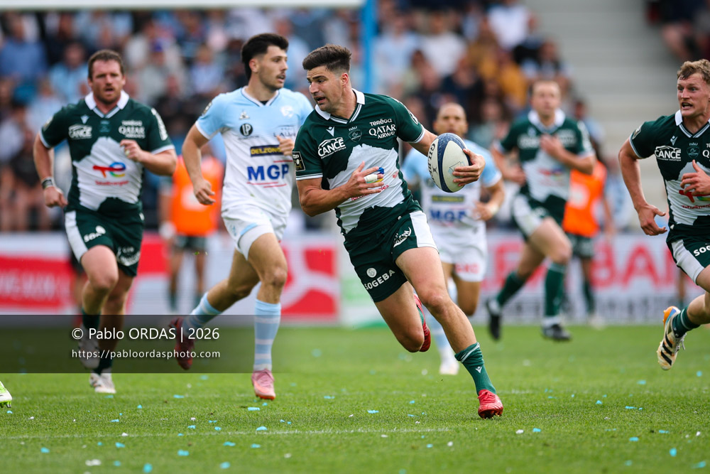 Jack Maddocks, lors du match de Top 14 entre l'Aviron bayonnais et la Section paloise, le 18 avril 2026 au stade Jean Dauger de Bayonne, France (Photo Pablo ORDAS)