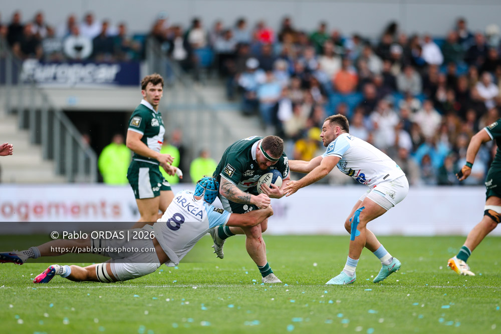 Thomas Laclayat, lors du match de Top 14 entre l'Aviron bayonnais et la Section paloise, le 18 avril 2026 au stade Jean Dauger de Bayonne, France (Photo Pablo ORDAS)