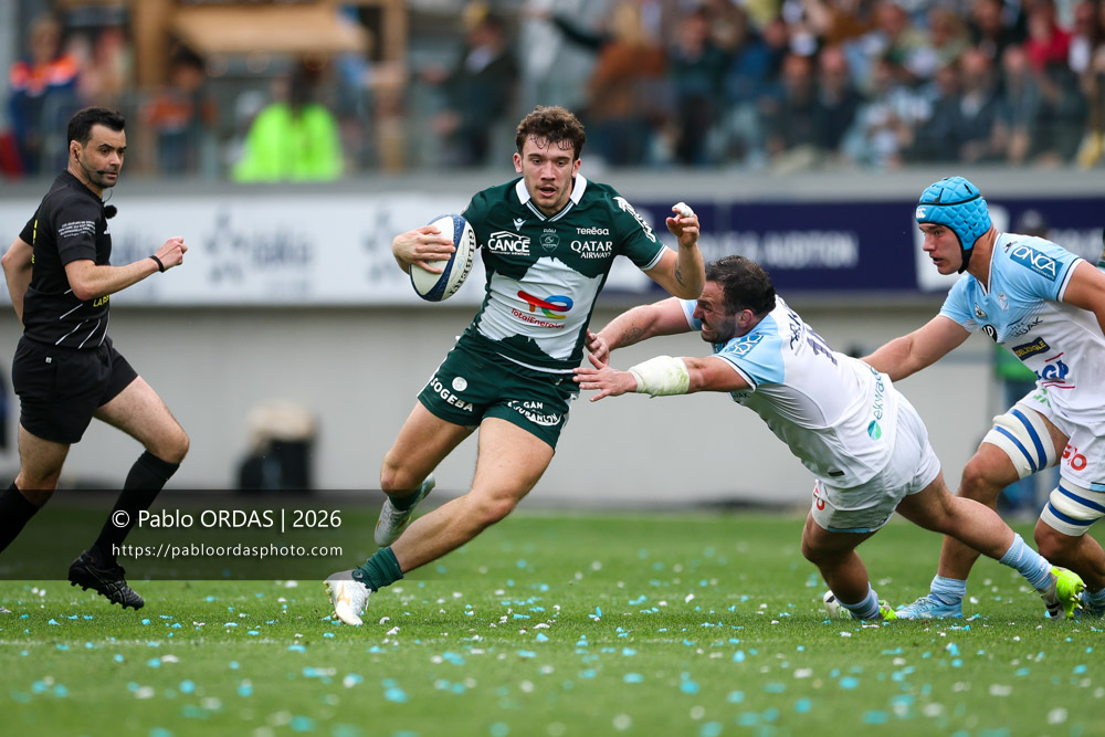 Fabien Brau-Boirie, lors du match de Top 14 entre l'Aviron bayonnais et la Section paloise, le 18 avril 2026 au stade Jean Dauger de Bayonne, France (Photo Pablo ORDAS)