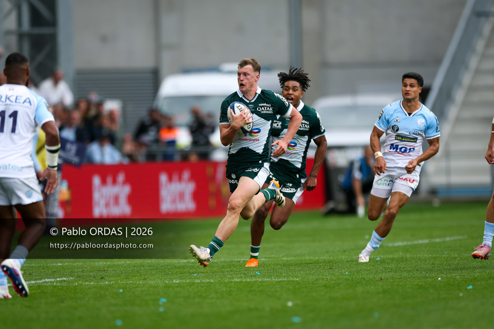 Emilien Gailleton, lors du match de Top 14 entre l'Aviron bayonnais et la Section paloise, le 18 avril 2026 au stade Jean Dauger de Bayonne, France (Photo Pablo ORDAS)