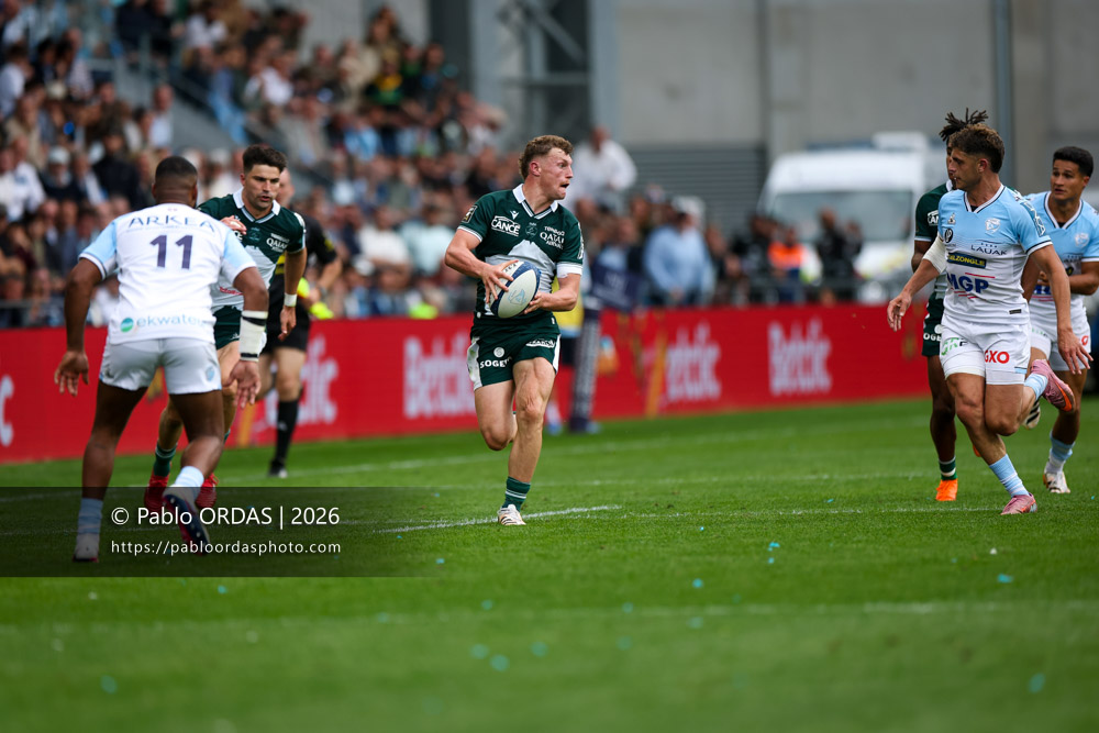Emilien Gailleton, lors du match de Top 14 entre l'Aviron bayonnais et la Section paloise, le 18 avril 2026 au stade Jean Dauger de Bayonne, France (Photo Pablo ORDAS)