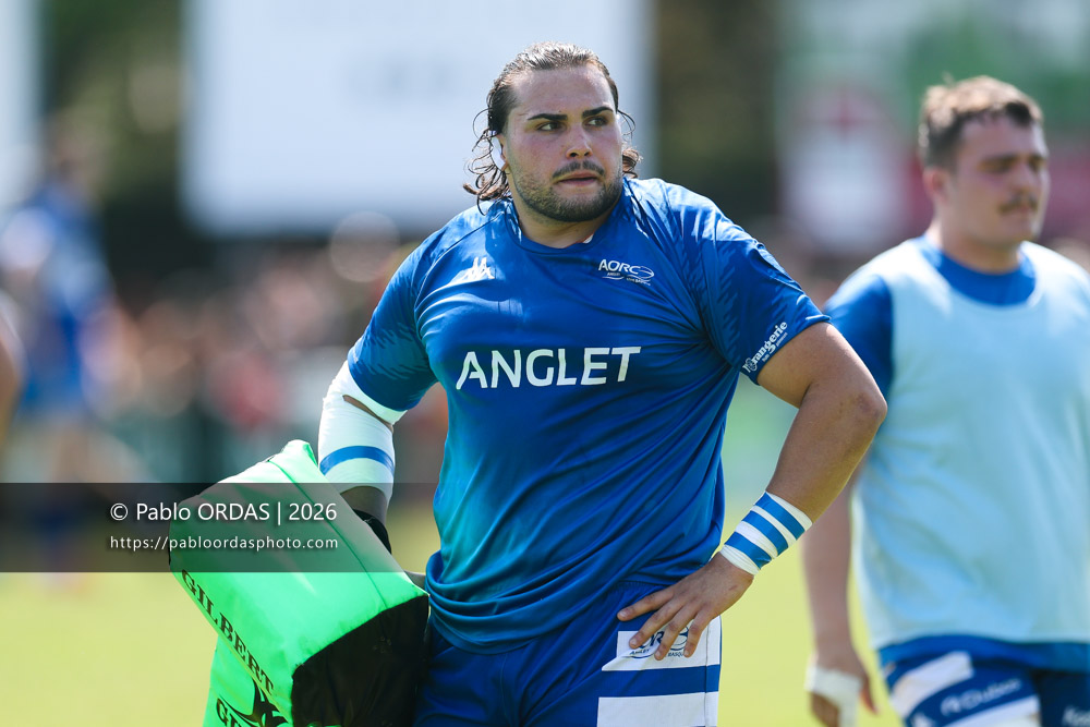 Paul-André Garaudelle, lors du match de Nationale 2 entre l'Anglet olympique et Mauléon, le 19 avril 2026 au stade Saint-Jean d'Anglet, France (Photo Pablo ORDAS)