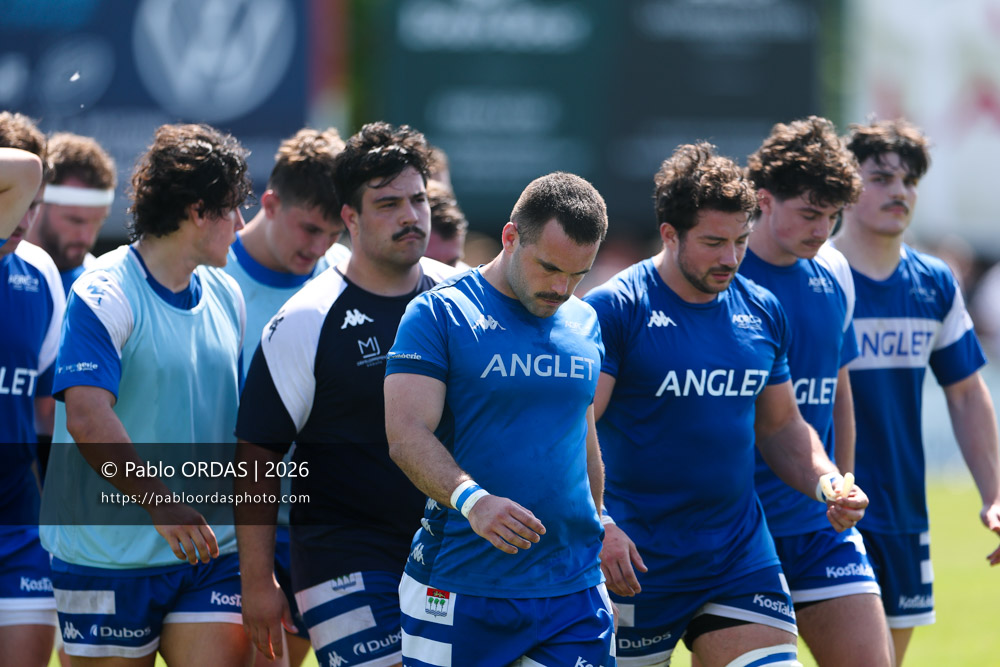 Max Bru, lors du match de Nationale 2 entre l'Anglet olympique et Mauléon, le 19 avril 2026 au stade Saint-Jean d'Anglet, France (Photo Pablo ORDAS)
