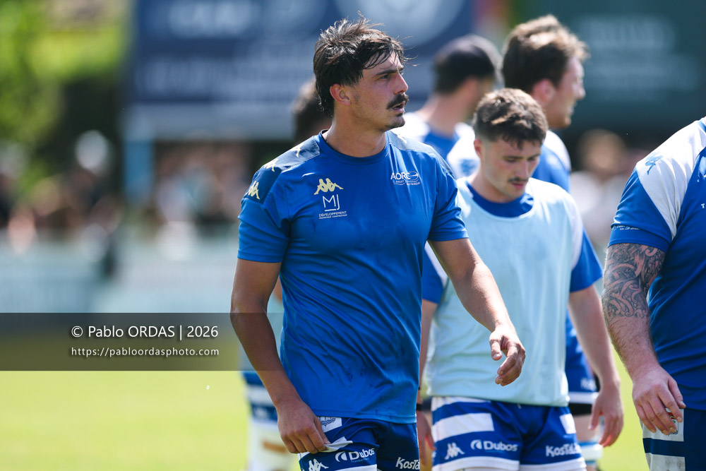 Iban Tsouladzé, lors du match de Nationale 2 entre l'Anglet olympique et Mauléon, le 19 avril 2026 au stade Saint-Jean d'Anglet, France (Photo Pablo ORDAS)