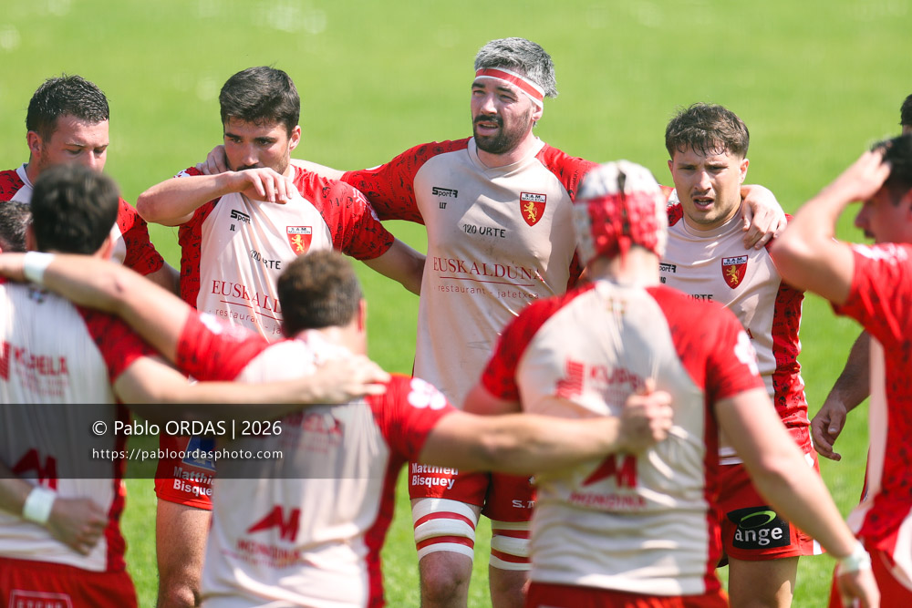Léo Le Tiec, lors du match de Nationale 2 entre l'Anglet olympique et Mauléon, le 19 avril 2026 au stade Saint-Jean d'Anglet, France (Photo Pablo ORDAS)