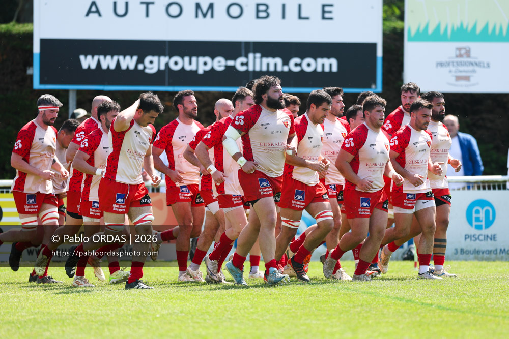 Agustin Miguel Pelaez Urquiza, lors du match de Nationale 2 entre l'Anglet olympique et Mauléon, le 19 avril 2026 au stade Saint-Jean d'Anglet, France (Photo Pablo ORDAS)