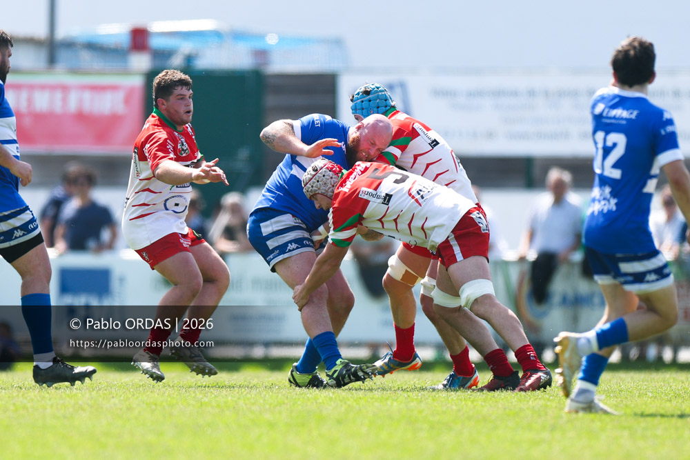 Cesar Biscioni, lors du match de Nationale 2 entre l'Anglet olympique et Mauléon, le 19 avril 2026 au stade Saint-Jean d'Anglet, France (Photo Pablo ORDAS)
