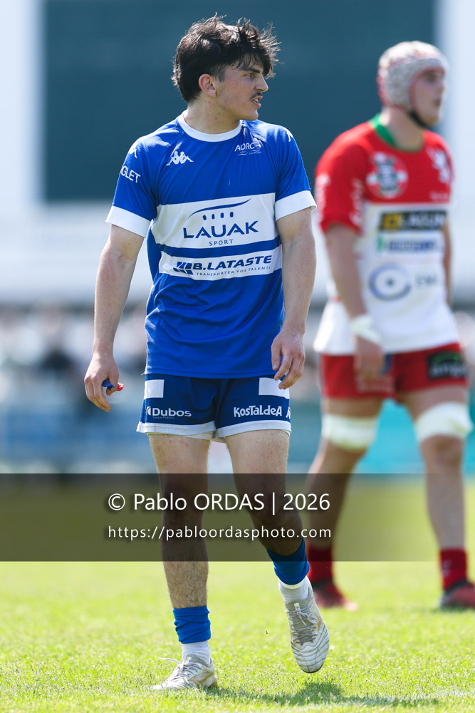 Jean Ballin, lors du match de Nationale 2 entre l'Anglet olympique et Mauléon, le 19 avril 2026 au stade Saint-Jean d'Anglet, France (Photo Pablo ORDAS)