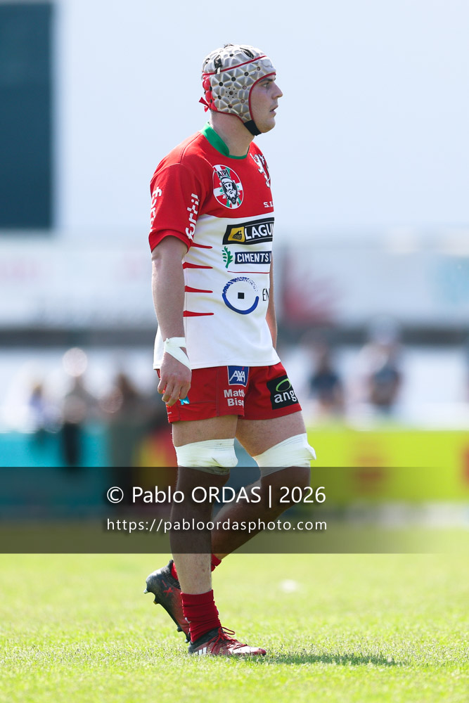 Jérôme Vermersch, lors du match de Nationale 2 entre l'Anglet olympique et Mauléon, le 19 avril 2026 au stade Saint-Jean d'Anglet, France (Photo Pablo ORDAS)