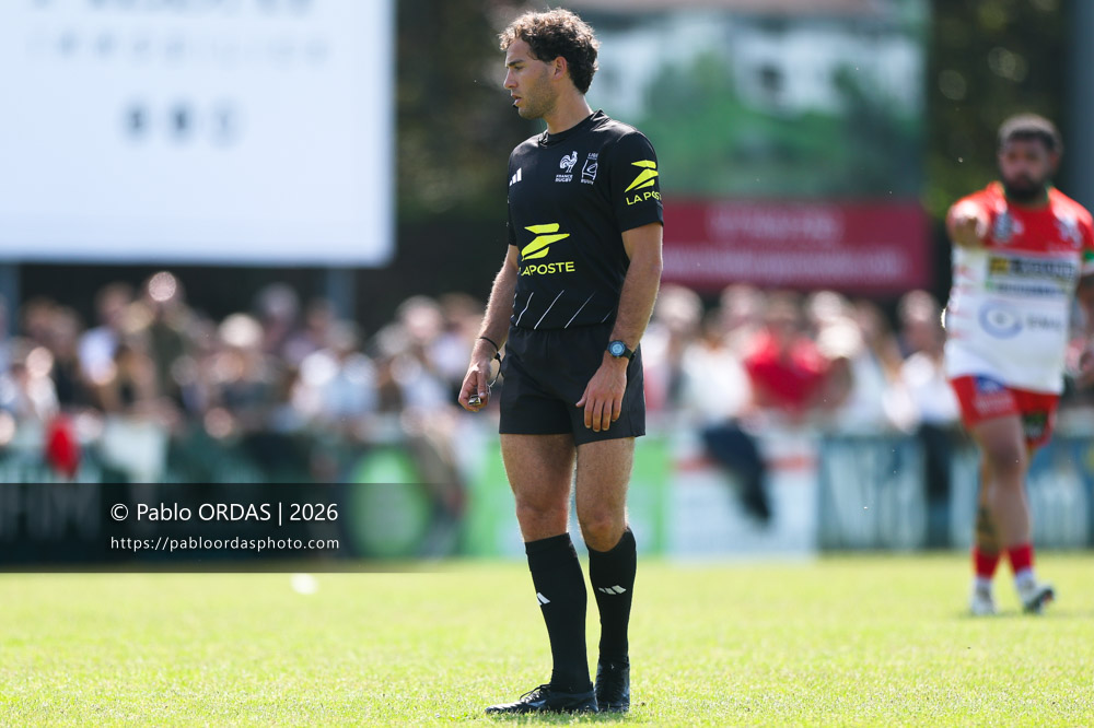 Thomas Dufau Dussarrat, lors du match de Nationale 2 entre l'Anglet olympique et Mauléon, le 19 avril 2026 au stade Saint-Jean d'Anglet, France (Photo Pablo ORDAS)
