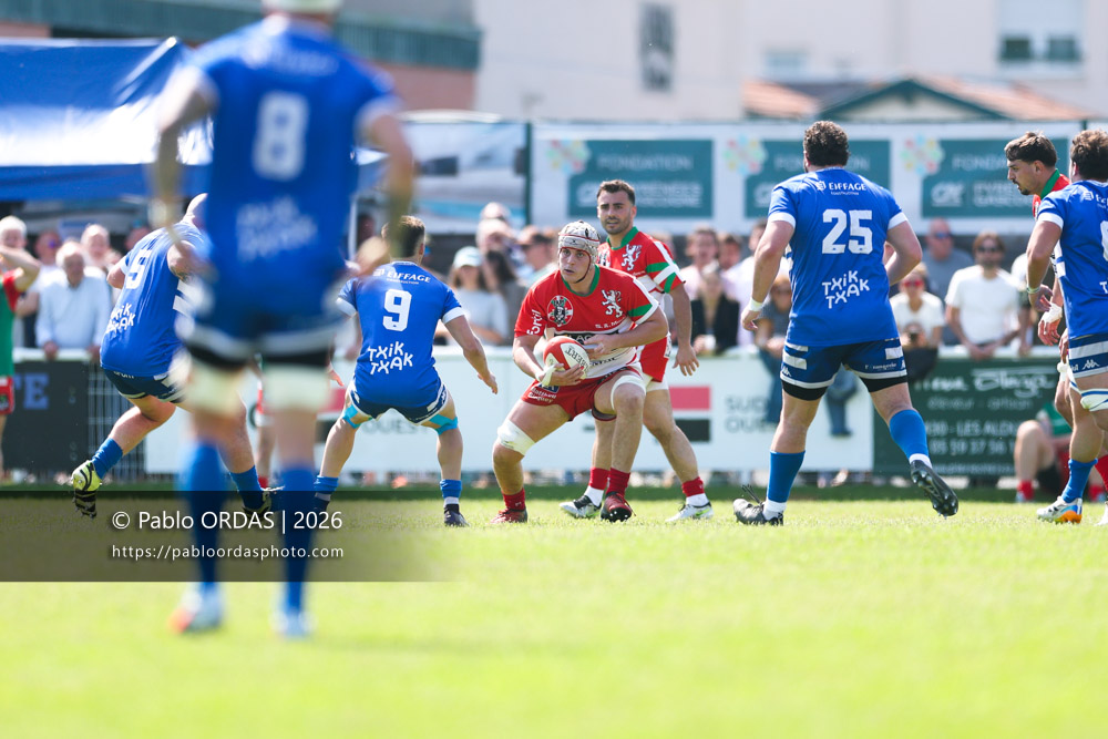 Jérôme Vermersch, lors du match de Nationale 2 entre l'Anglet olympique et Mauléon, le 19 avril 2026 au stade Saint-Jean d'Anglet, France (Photo Pablo ORDAS)
