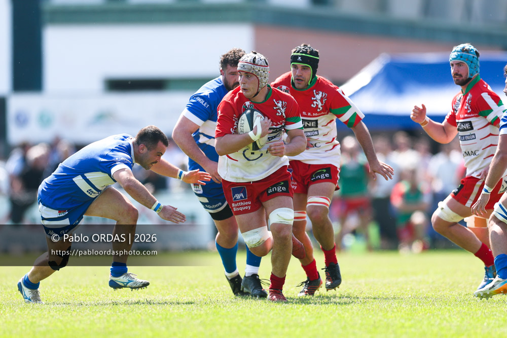 Jérôme Vermersch, lors du match de Nationale 2 entre l'Anglet olympique et Mauléon, le 19 avril 2026 au stade Saint-Jean d'Anglet, France (Photo Pablo ORDAS)