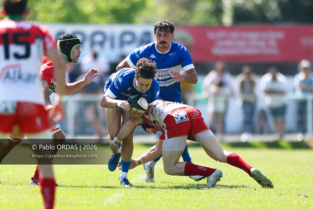 Johane Idiart, lors du match de Nationale 2 entre l'Anglet olympique et Mauléon, le 19 avril 2026 au stade Saint-Jean d'Anglet, France (Photo Pablo ORDAS)