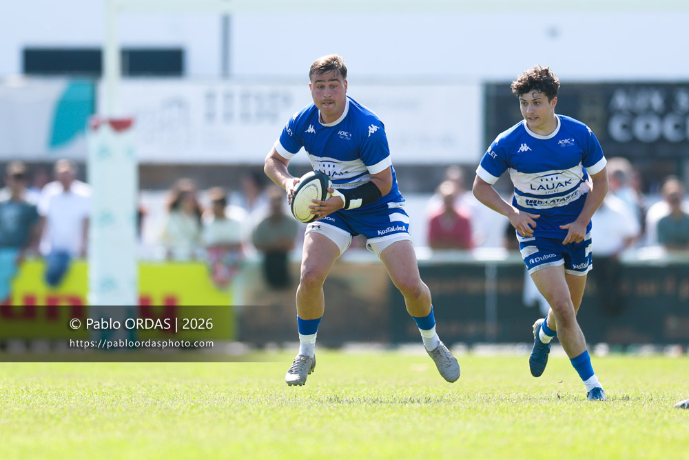 Thomas Pulon, lors du match de Nationale 2 entre l'Anglet olympique et Mauléon, le 19 avril 2026 au stade Saint-Jean d'Anglet, France (Photo Pablo ORDAS)