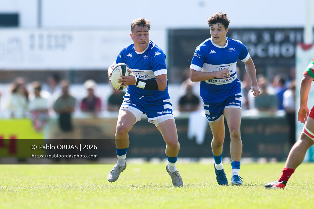 Thomas Pulon, lors du match de Nationale 2 entre l'Anglet olympique et Mauléon, le 19 avril 2026 au stade Saint-Jean d'Anglet, France (Photo Pablo ORDAS)