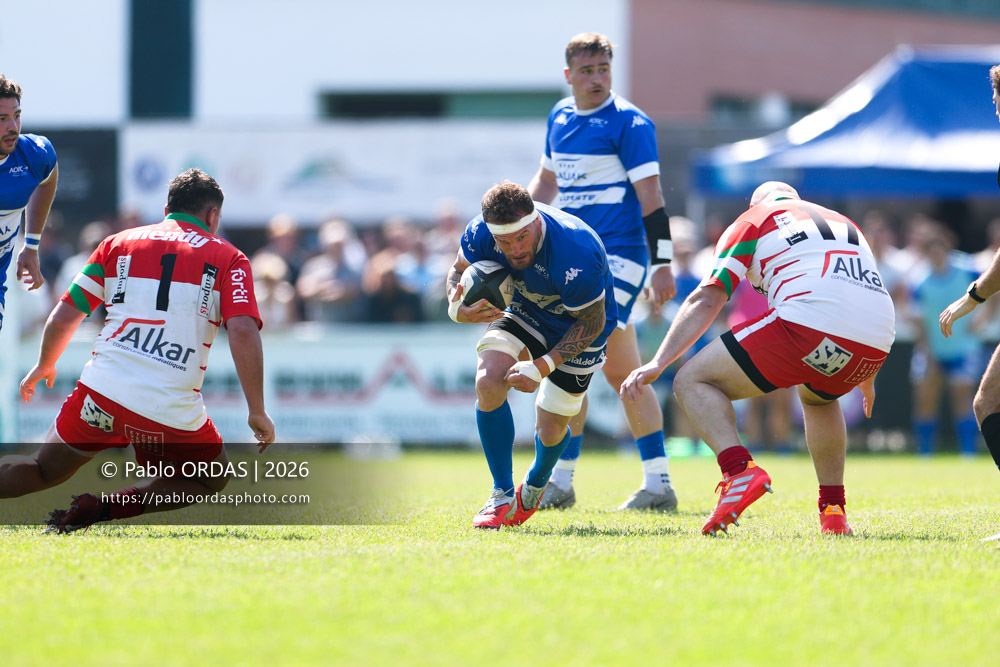 Sébastien Laulhé, lors du match de Nationale 2 entre l'Anglet olympique et Mauléon, le 19 avril 2026 au stade Saint-Jean d'Anglet, France (Photo Pablo ORDAS)
