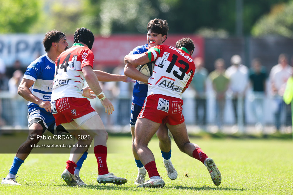 Jean Ballin, lors du match de Nationale 2 entre l'Anglet olympique et Mauléon, le 19 avril 2026 au stade Saint-Jean d'Anglet, France (Photo Pablo ORDAS)