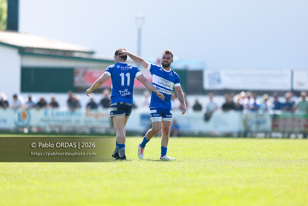 Bastien Fischer, lors du match de Nationale 2 entre l'Anglet olympique et Mauléon, le 19 avril 2026 au stade Saint-Jean d'Anglet, France (Photo Pablo ORDAS)