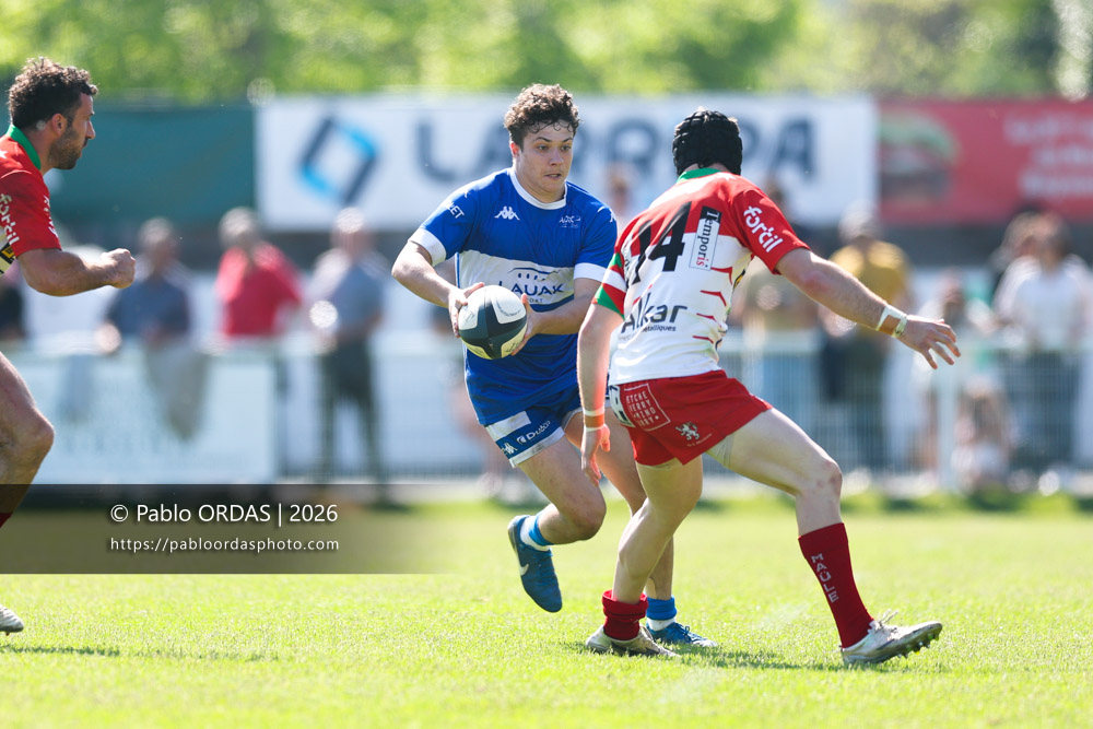 Johane Idiart, lors du match de Nationale 2 entre l'Anglet olympique et Mauléon, le 19 avril 2026 au stade Saint-Jean d'Anglet, France (Photo Pablo ORDAS)